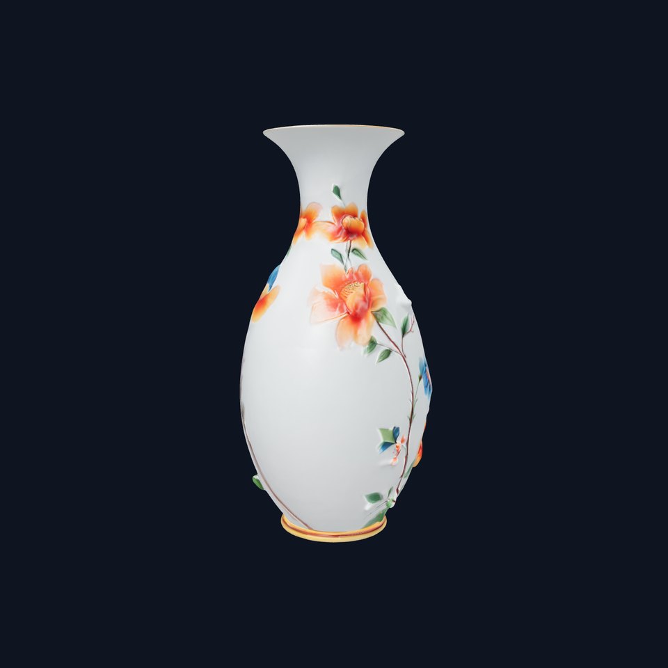 Floral Porcelain Vase Model Pack